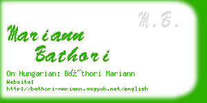 mariann bathori business card